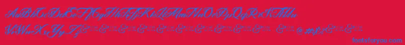 Шрифт ZephanDemoVer – синие шрифты на красном фоне