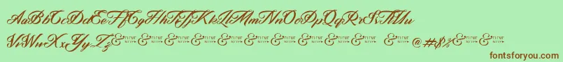 ZephanDemoVer-Schriftart – Braune Schriften auf grünem Hintergrund