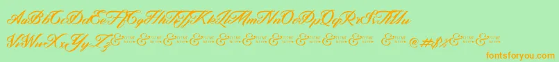 ZephanDemoVer Font – Orange Fonts on Green Background