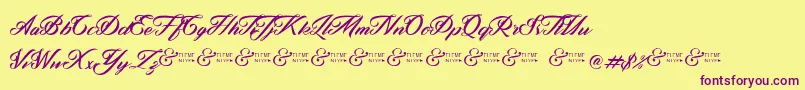 ZephanDemoVer Font – Purple Fonts on Yellow Background