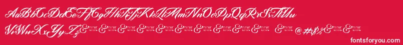 ZephanDemoVer-Schriftart – Weiße Schriften auf rotem Hintergrund