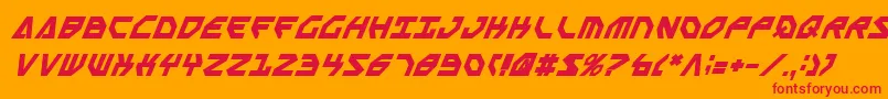 フォントScarabScriptBoldItalic – オレンジの背景に赤い文字