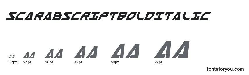 Размеры шрифта ScarabScriptBoldItalic