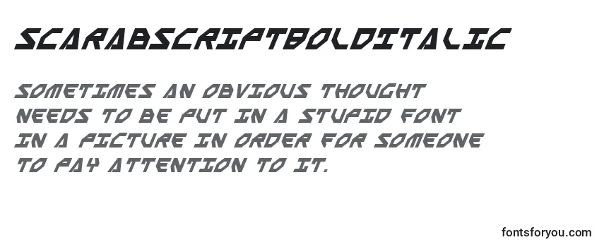 Review of the ScarabScriptBoldItalic Font