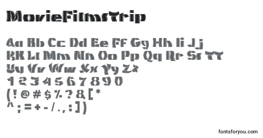 A fonte MovieFilmstrip – alfabeto, números, caracteres especiais