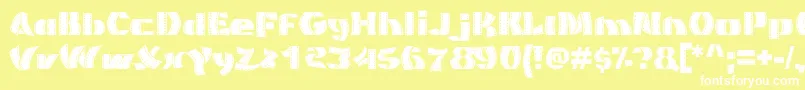 MovieFilmstrip Font – White Fonts on Yellow Background