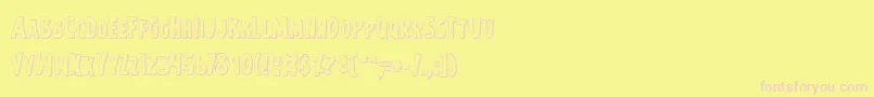 フォントEarths Mightiest 3D – ピンクのフォント、黄色の背景