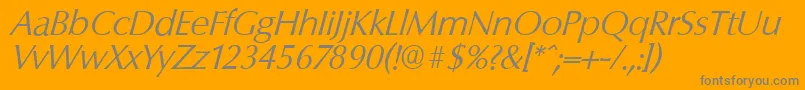 ColumbiaserialLightItalic Font – Gray Fonts on Orange Background