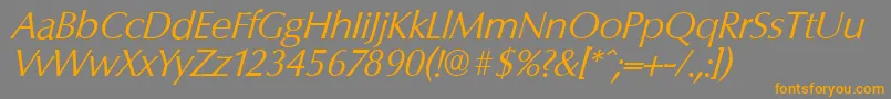 ColumbiaserialLightItalic Font – Orange Fonts on Gray Background