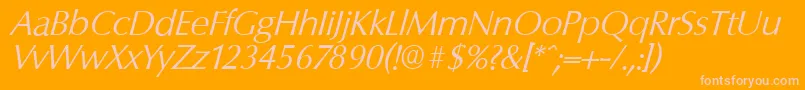 ColumbiaserialLightItalic Font – Pink Fonts on Orange Background