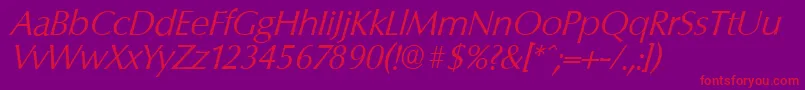 Шрифт ColumbiaserialLightItalic – красные шрифты на фиолетовом фоне