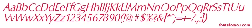 ColumbiaserialLightItalic Font – Red Fonts on White Background