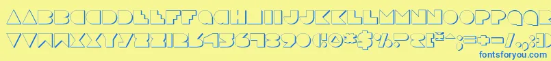 DiscoDeckShadow Font – Blue Fonts on Yellow Background