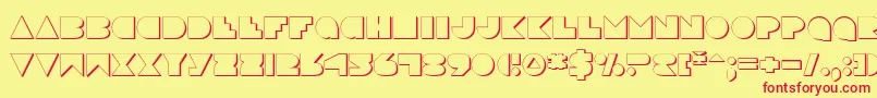 DiscoDeckShadow Font – Red Fonts on Yellow Background