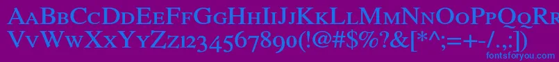 RomandeadfstylestdDemibold Font – Blue Fonts on Purple Background