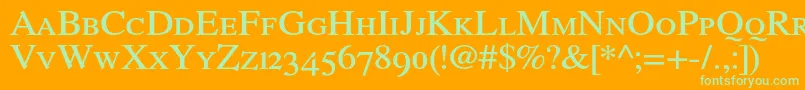 RomandeadfstylestdDemibold-Schriftart – Grüne Schriften auf orangefarbenem Hintergrund