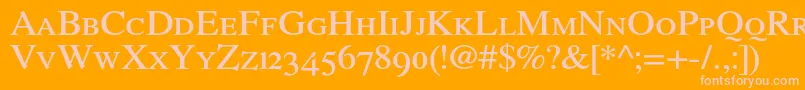 フォントRomandeadfstylestdDemibold – オレンジの背景にピンクのフォント