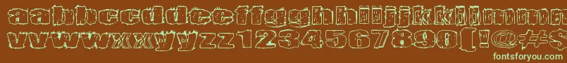 Terrorisoija Font – Green Fonts on Brown Background