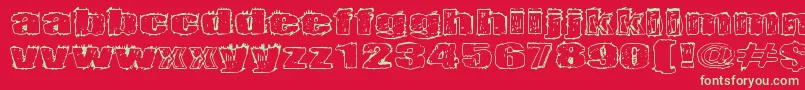 Terrorisoija Font – Green Fonts on Red Background