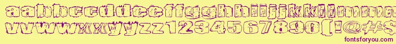 Terrorisoija Font – Purple Fonts on Yellow Background