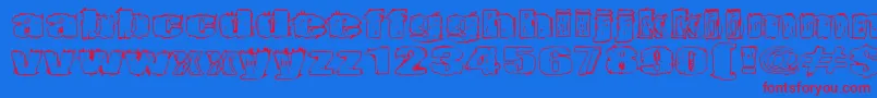 Terrorisoija Font – Red Fonts on Blue Background