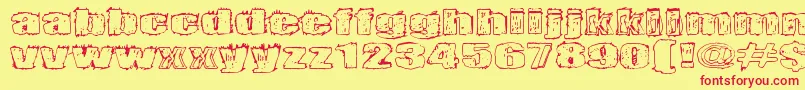 Terrorisoija Font – Red Fonts on Yellow Background