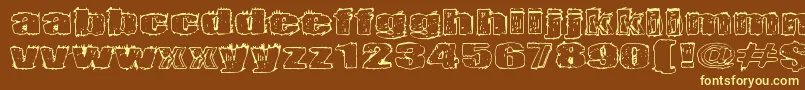 Terrorisoija Font – Yellow Fonts on Brown Background