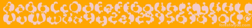 Saiba mais sobre a fonte Syntosis Fonte Syntosis – fontes rosa em um fundo laranja
