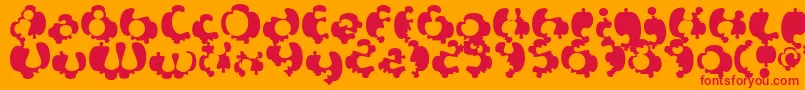 Syntosis Font – Red Fonts on Orange Background
