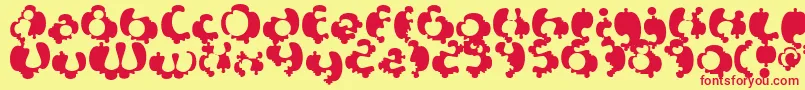 フォントSyntosis – 赤い文字の黄色い背景
