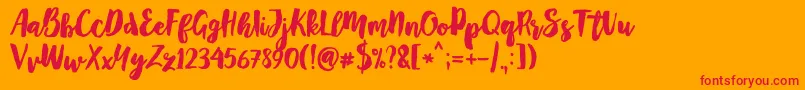 Mayton Font – Red Fonts on Orange Background
