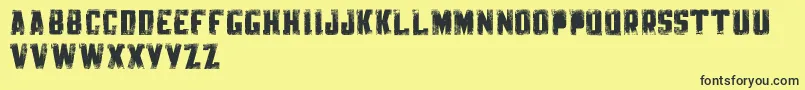 KnackpackStdDistroyDemo Font – Black Fonts on Yellow Background