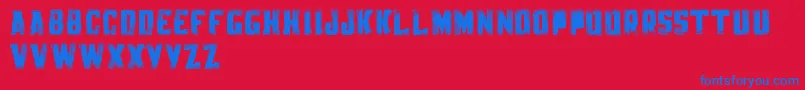 KnackpackStdDistroyDemo Font – Blue Fonts on Red Background