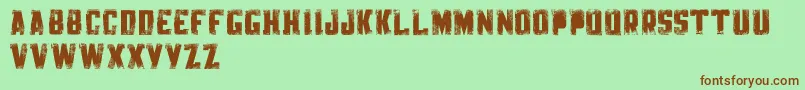 KnackpackStdDistroyDemo Font – Brown Fonts on Green Background