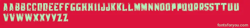 KnackpackStdDistroyDemo Font – Green Fonts on Red Background