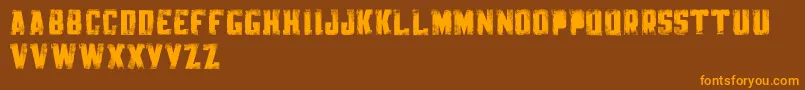 En savoir plus sur la police KnackpackStdDistroyDemo Police KnackpackStdDistroyDemo – polices orange sur fond brun