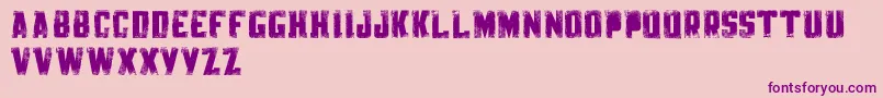 Lisätietoja KnackpackStdDistroyDemo-fontista KnackpackStdDistroyDemo-fontti – violetit fontit vaaleanpunaisella taustalla