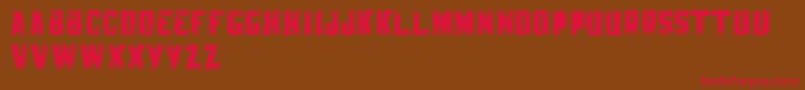 KnackpackStdDistroyDemo Font – Red Fonts on Brown Background