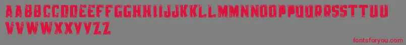 KnackpackStdDistroyDemo Font – Red Fonts on Gray Background