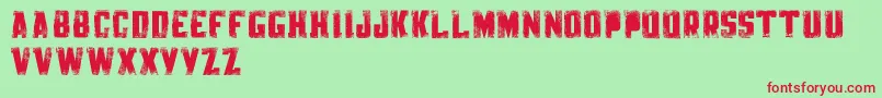 フォントKnackpackStdDistroyDemo – 赤い文字の緑の背景