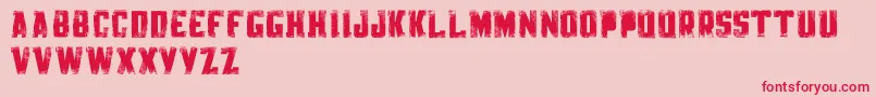 KnackpackStdDistroyDemo Font – Red Fonts on Pink Background
