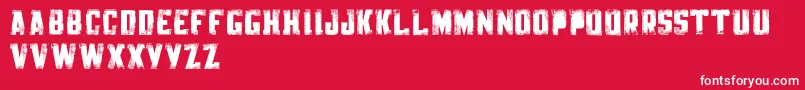 KnackpackStdDistroyDemo Font – White Fonts on Red Background