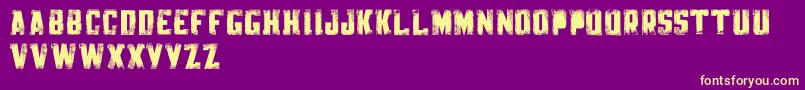 En savoir plus sur la police KnackpackStdDistroyDemo Police KnackpackStdDistroyDemo – polices jaunes sur fond violet
