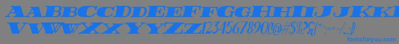 FatestHighItalic-Schriftart – Blaue Schriften auf grauem Hintergrund