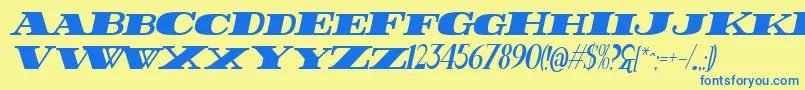 FatestHighItalic Font – Blue Fonts on Yellow Background
