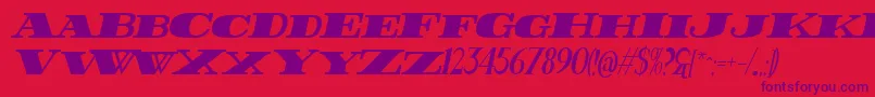 FatestHighItalic-fontti – violetit fontit punaisella taustalla