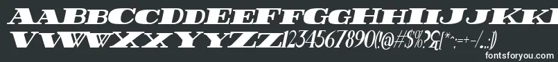 フォントFatestHighItalic – 黒い背景に白い文字