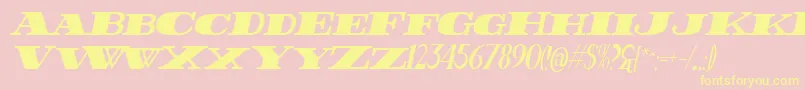 FatestHighItalic-Schriftart – Gelbe Schriften auf rosa Hintergrund