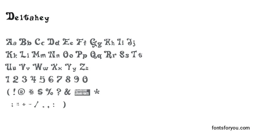 Deltahey-fontti – aakkoset, numerot, erikoismerkit