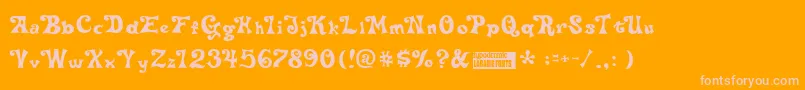 Deltahey Font – Pink Fonts on Orange Background